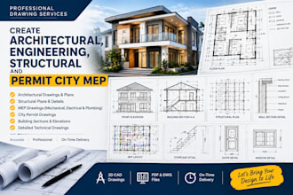 create architectural, engineering structural and permit city mep