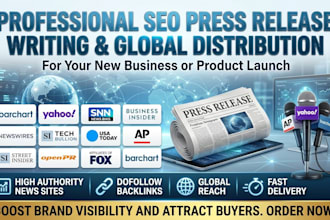 write a professional SEO press release for your new business or product launches