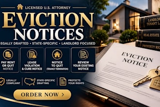 draft a state specific eviction notice to pay rent or quit for landlords