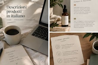 write engaging italian product descriptions and copy