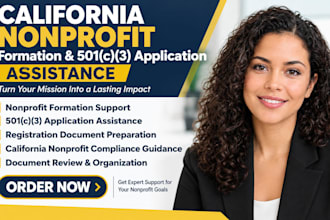 assist with california nonprofit formation and 501c3 application