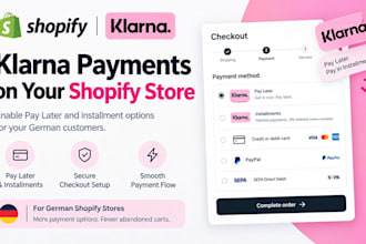 set up klarna payment, pay later, and installments for german shopify stores