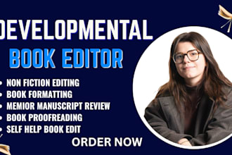 be developmental book editor for non fiction and edit memior book