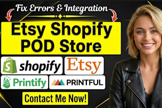 fix etsy shopify merch store pod integration printify printful product errors