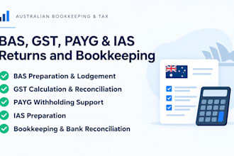 handle australian bas, gst, payg, ias returns and bookkeeping