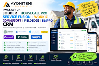setup jobber housecall pro service fusion workiz commusoft fieldedge simpro crm