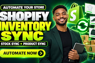 automate shopify inventory sync, stock sync product sync stocky migration kradim