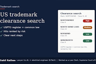 do a US trademark clearance search with a risk report