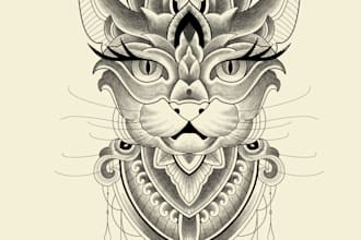 do custom line art or vector design