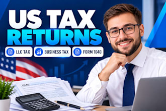 prepare US business tax and individual tax llc tax returns, form 1040 as irs cpa