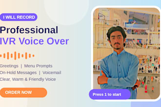 record a professional IVR voice over in urdu, hindi and english