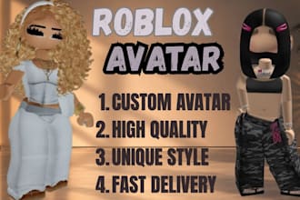 model roblox avatar, anime avatar, furry avatar and do 3d character rigging