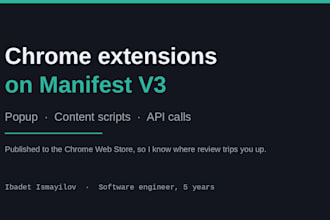 build a chrome extension with manifest v3, content scripts and api calls