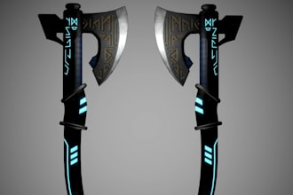 sculpt3d game asset, quality texture,realistic axe model,photo to glb,pbr weapon