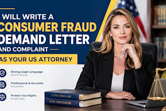 write a consumer fraud demand letter and complaint as your US attorney