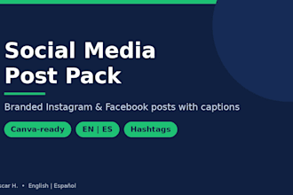 design bilingual instagram and facebook posts with captions