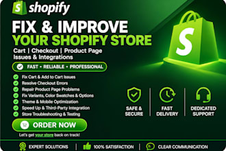 fix shopify cart, checkout errors and product page issues