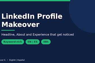 rewrite your linkedin profile in english or spanish