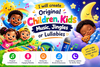 create original children, kids music, jingles or lullabies