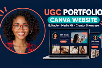 design canva ugc portfolio website, canva landing page, canva portfolio website