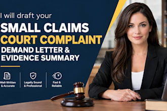 draft your small claims court complaint, demand letter and evidence summary