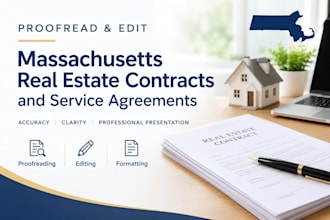 proofread massachusetts real estate contracts and service agreements