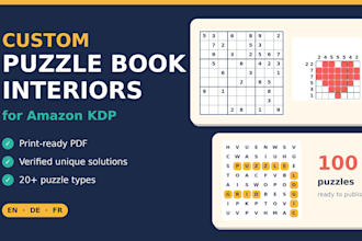 create custom puzzle book interiors for amazon KDP