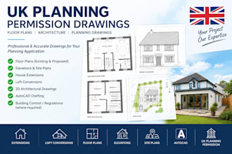 create UK planning permission drawings and architectural floor plans