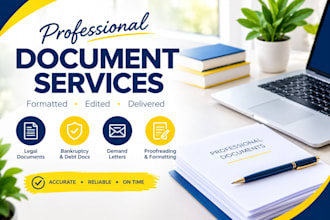 prepare and format bankruptcy and debt related with legal documents