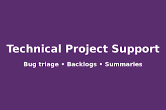 do backlog cleanup, bug triage, and sprint planning for your dev team