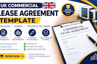 prepare a UK commercial lease agreement template