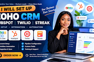 setup zoho crm hupspot twilo streak