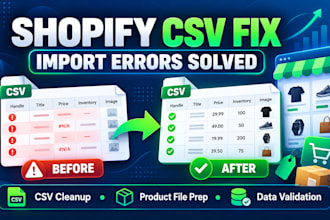 fix shopify CSV import errors and prepare your product file