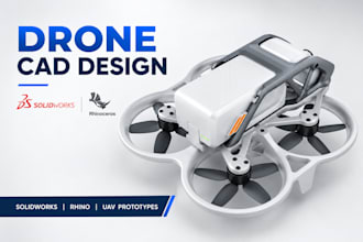 design drone cad, aerodynamic uav enclosure, prototypes in solidworks and rhino