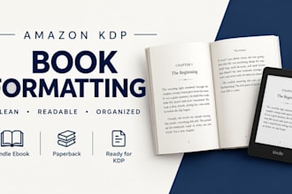 format your book for amazon KDP ebook or paperback