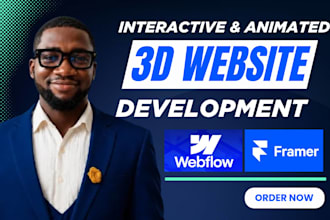 design 3d webflow website, redesign framer website, develop 3d animated website