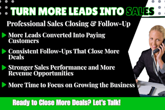 be your sales closer sales representative and lead conversion expert