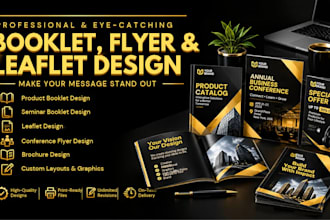 design product booklet, seminar event booklet design, leaflet design, conference