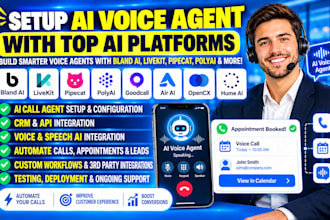 setup ai voice agent blandai livekit pipecat polyai goodcall airai opencx humeai