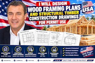 design wood framing plans and structural timber construction drawings