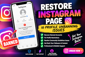 restore instagram page, ig profile unbanning issues