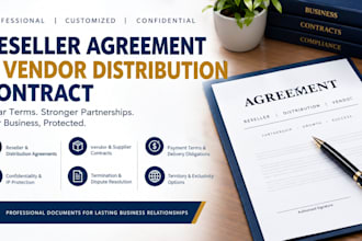draft a reseller agreement and vendor distribution contract