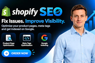 fix shopify SEO, optimize product pages, meta tags and google indexing