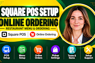 set up square pos square online ordering restaurant menu