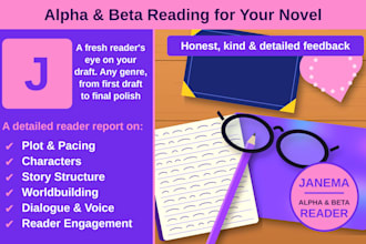 be your alpha reader and beta reader for your novel manuscript
