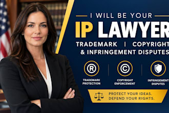 be your IP lawyer for trademark copyright, patent and IP infringement dispute
