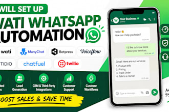 setup wati whatsapp automation manychat botpress voiceflow tidio chatfuel twilio