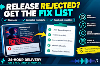 fix your rejected music release and get it ready to resubmit