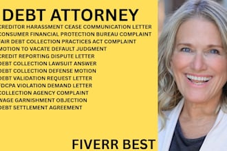 be your debt lawyer for fdcpa complaints, debt disputes and creditor harassment