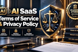 draft ai saas terms of service and privacy policy by US attorney